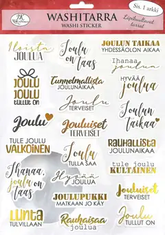 J.K. Primeco washitarra-arkki Joulutekstit musta/kulta - 1