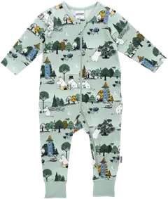 Muumi vauvojen pyjama Kuutamoyö 593359 - vihreä - 1