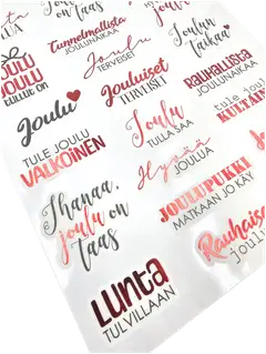 J.K. Primeco washitarra-arkki Joulutekstit punamusta - 2