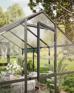 Kreative Gartentechnik kasvihuone Ortasia IV 12,74 m2 antrasiitinharmaa lasi - 11