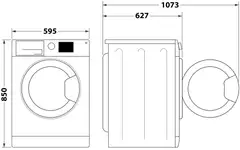 Whirlpool edestä täytettävä pyykinpesukone FFB 8469 BV EE, 60cm, 8kg, valkoinen - 6