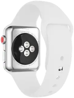 Wave Silikoniranneke, Apple Watch 42mm (Series 1-9) / Apple Watch 44mm / Apple Watch 45mm / Apple Watch 46mm / Apple Watch 49mm, Valkoinen - 3