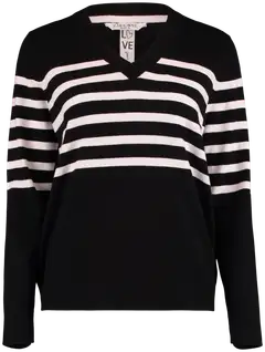 Zabaione naisten neule Palina HS-PR251-0160-1 - black offwhite stripes - 1