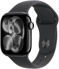 Apple Watch Series 11 GPS 42mm musta alumiinikotelo, musta sport ranneke - M/L - MEQU4QN/A - 2