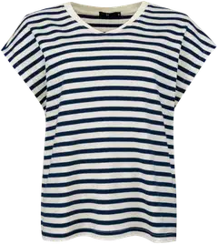 House naisten raidallinen t-paita 213H261701 - BLUE WHITE - 1