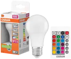 Osram LED-lamppu kaukosäätimellä RGBW 9,4W E27 806lm - 3