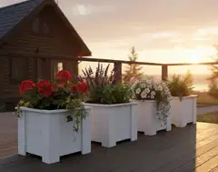 Kukkalaatikko nelikulma valkoinen 43x49x49cm - 4