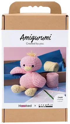 Amigurumi Askartelusetti, Ankka, vaaleanpinkki, vaaleankeltainen, 1pkk/ 1 pkt - 1