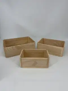 House säilytyskori puu FSC-mänty 3 kpl - 1