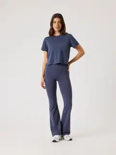 Björn Borg Naisten Borg Cropped T-paita 10004625 - ODYSSEY GREY - 3