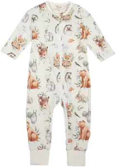 Ma-ia family vauvojen pyjama Metsäneläimet 203517 - Luonnonvalkoinen - 1