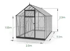Ecoslider kasvihuone Lux 2.5 X 11.1 - 4