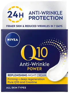 NIVEA 50ml Q10 Power Anti-Wrinkle Replenishing Night Cream -yövoide - 1