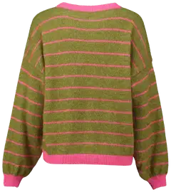 Hailys naisten neule Ke44rry - avocado/pink stripe - 3