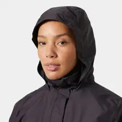 Helly Hansen naisten pitkä kevytvanutakki Westport Ins Coat - Black grape - 5