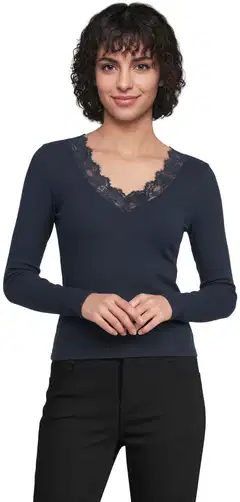 House naisten ribbitrikoopaita Lily Lace - D.blue - 1