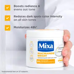 Mixa Niacinamide Bright Ravitseva voide tummia läiskiä vastaan, erittäin kuivalle iholle 400ml - 2