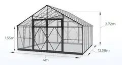 Ecoslider kasvihuone DD 4.0 X 12.58 - 4