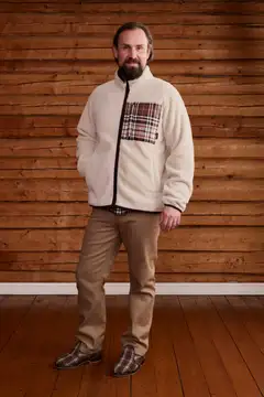 Reino&Aino miesten fleecetakki Reino - Off white - 3