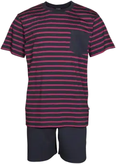 RATIA miesten shortsipyjama - t. sininen/viininpunainen - 1