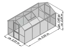 Kreative Gartentechnik kasvihuone Iris IV 10 m2 antrasiitinharmaa - 2