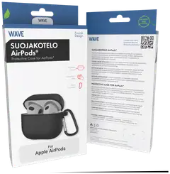 Wave Läpikuultava Suojakotelo, Apple AirPods (4. sukupolvi), Musta - 2
