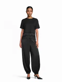 WKLY. naisten trikoopusero pitsihelma 213W126925 - Black - 4