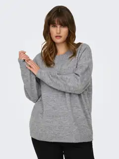 ONLY CARMAKOMA naisten neule Carmanifesta - Light Grey melange - 7