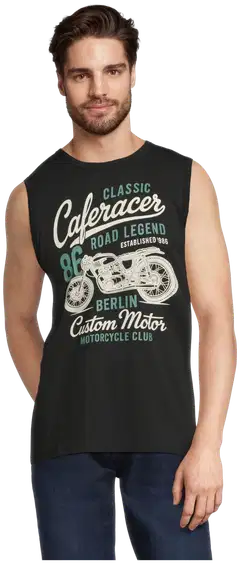 House miesten hihaton t-paita Caferacer 195H152615 - Black - 1