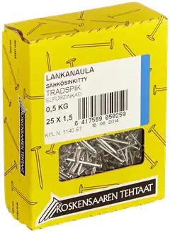 Koskensaaren Tehtaat Lankanaula sink. 0,5kg 25x1,5mm - 1