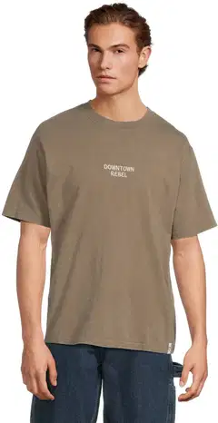 WKLY. miesten t-paita acid wash 195W482501 - nutria washed - 1