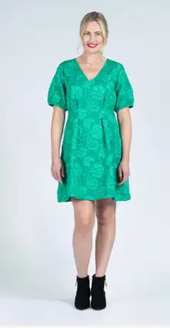 WKLY. naisten lyhyt juhlamekko 86244 - Green - 3