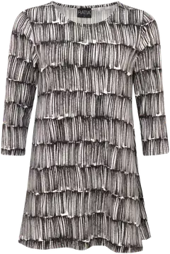 RATIA® N.trikootunika Pisara Kasilaverho - Musta/valkoinen - 1