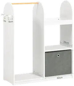 SoBuy lasten vaatekaappi valkoinen KMB40-W - 3
