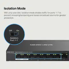 Mercusys MS108GP Gigabit PoE+ -kytkin - 7
