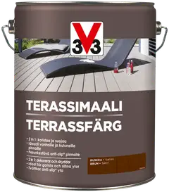 V33 terassimaali puulle 5 l ruskea - 1