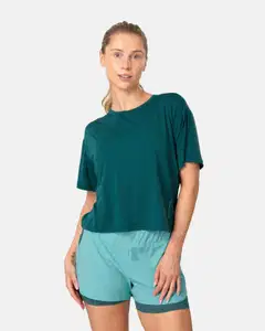 Kari Traa naisten lyhythihainen treenipaita Mija - PEACOCK - 3