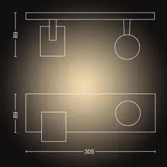 Philips Hue Runner -kohdevalaisin kahdella spotilla 4.2W 2200-6500K 400LM valkoinen - 2