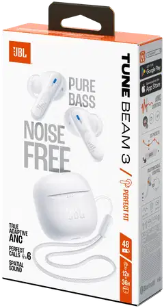 JBL langattomat vastamelunappikuulokkeet Tune Beam 3, valkoinen - 9