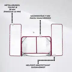 Nordcore jääkiekkomaali taustaverkolla 183x122x75 cm - 2