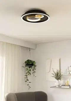 EGLO kattovalaisin Tiriolo LED 14W/8,5W 38 cm musta/kulta - 5