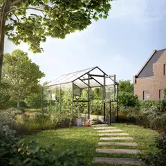 Kreative Gartentechnik kasvihuone Aptasia III 7,53 m2 antrasiitinharmaa - 8