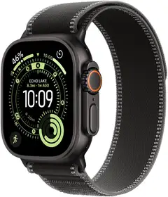 Apple Watch Ultra 3 GPS + Cellular 49mm mustatitaani kotelo, musta/harmaa Trail ranneke - M/L - MF1H4KS/A - 2