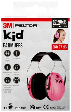 3M™ lasten PELTOR™-kuulonsuojain H510AKP, SNR-arvo 27 dB, vaaleanpunainen - 1