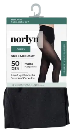 Norlyn naisten sukkahousut Comfy 50den - Black - 1