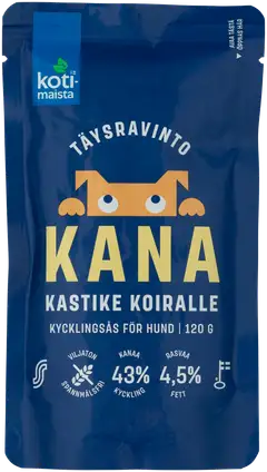 Kotimaista kanakastike koiralle täysravinto 120 g - 1