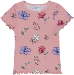 Ciraf lasten ribbineulottu t-paita kukka 25TC261619 - 14-1904tcx pink dolphin - 1