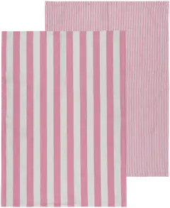 House keittiöpyyhe pellavasekoite Raita 2 kpl vaaleanpunainen - 1