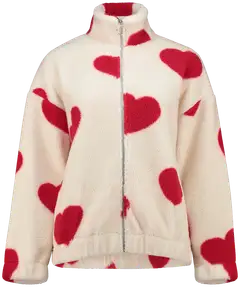 Hailys naisten sydän fleecejakku El44ara - cream/red heart - 1