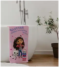 Gabby's Dollhouse lasten kylpypyyhe 70x140 cm pinkki - 3